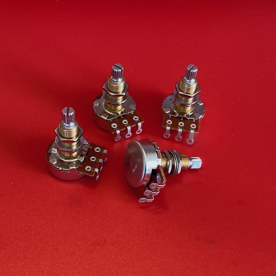500K Bourns Pots Pro Audio Long Shaft Audio Taper Set of 4