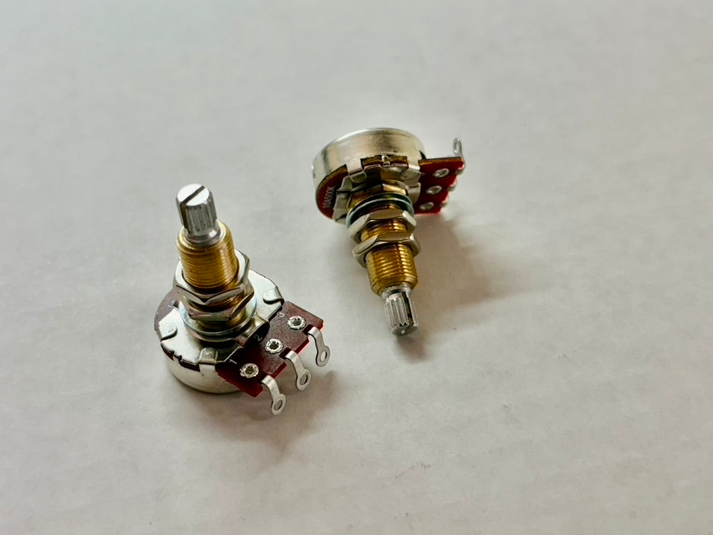 500K Bourns Potentiometers Set of 4 Pro Audio Long Shaft Audio Taper | Tone Man Guitar
