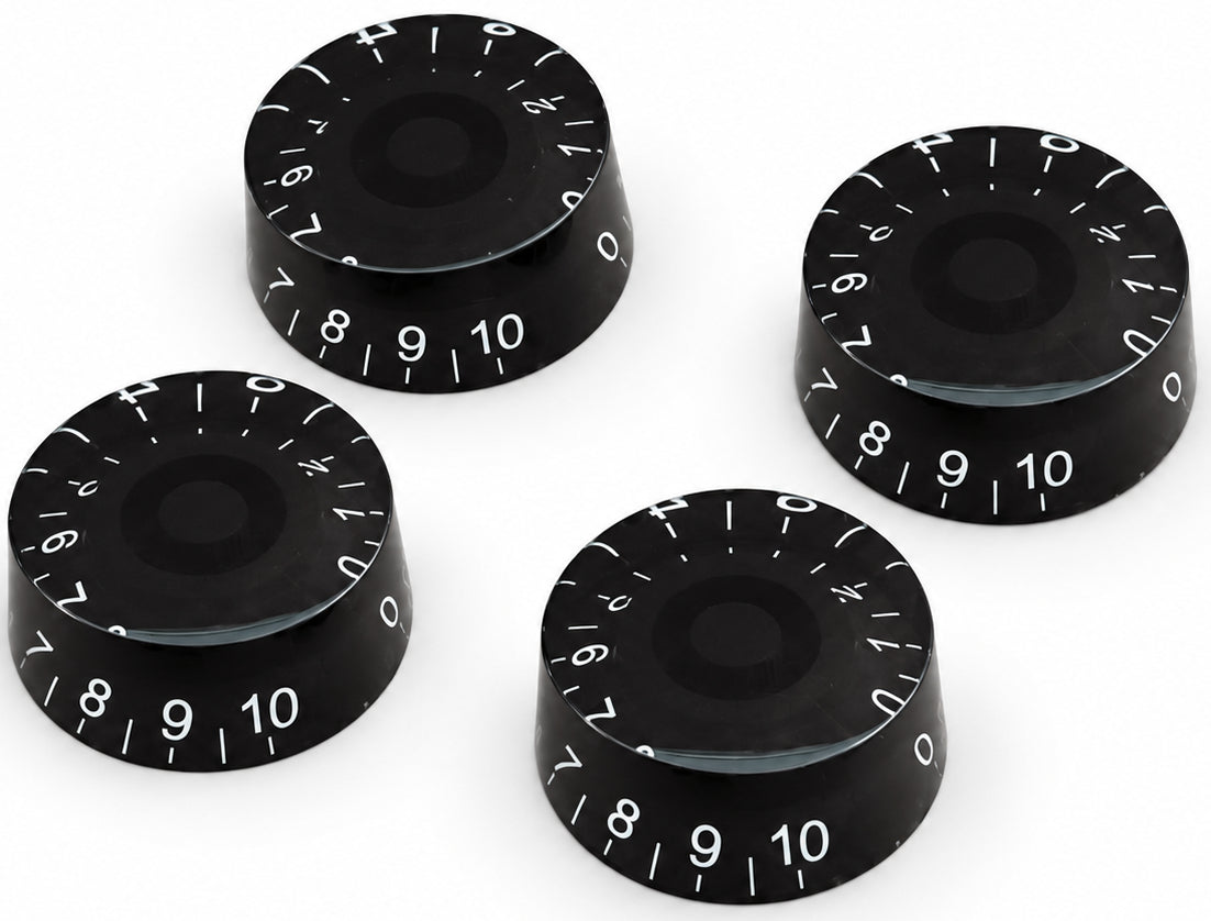 Black Guitar Speed Knobs Fits Coarse Spline Potentiometers | Tone Man Guitar