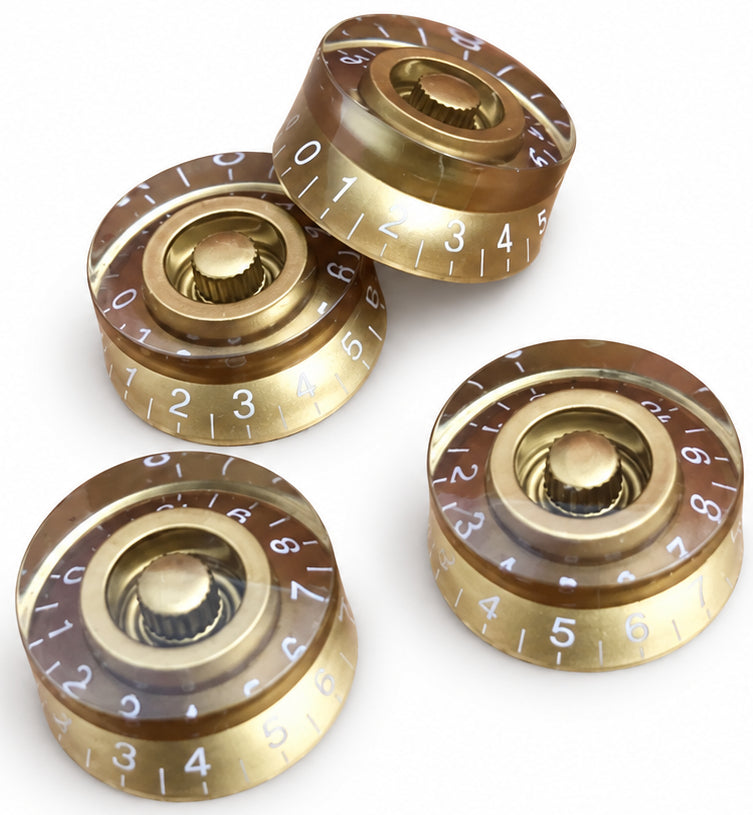 Gold Guitar Speed Knobs Fits Coarse Spline Potentiometers | Tone Man Guitar