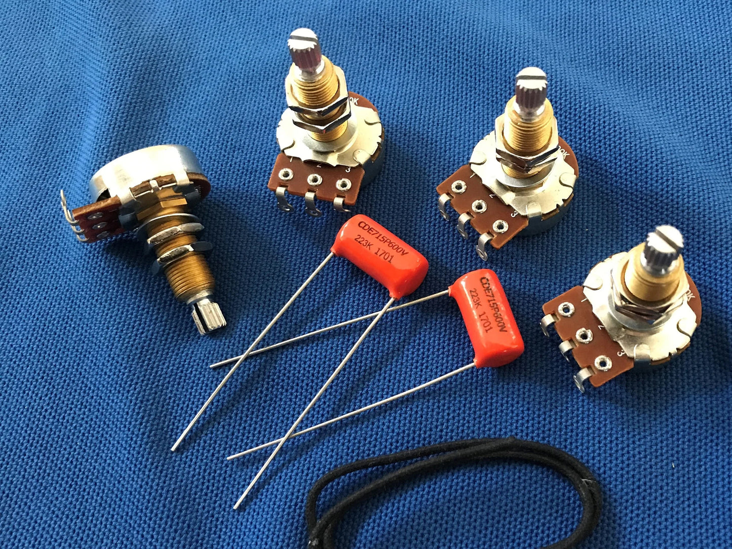 Les Paul Wiring Kit - DIY Classic Components - Long Shaft pots and Orange Drop Caps