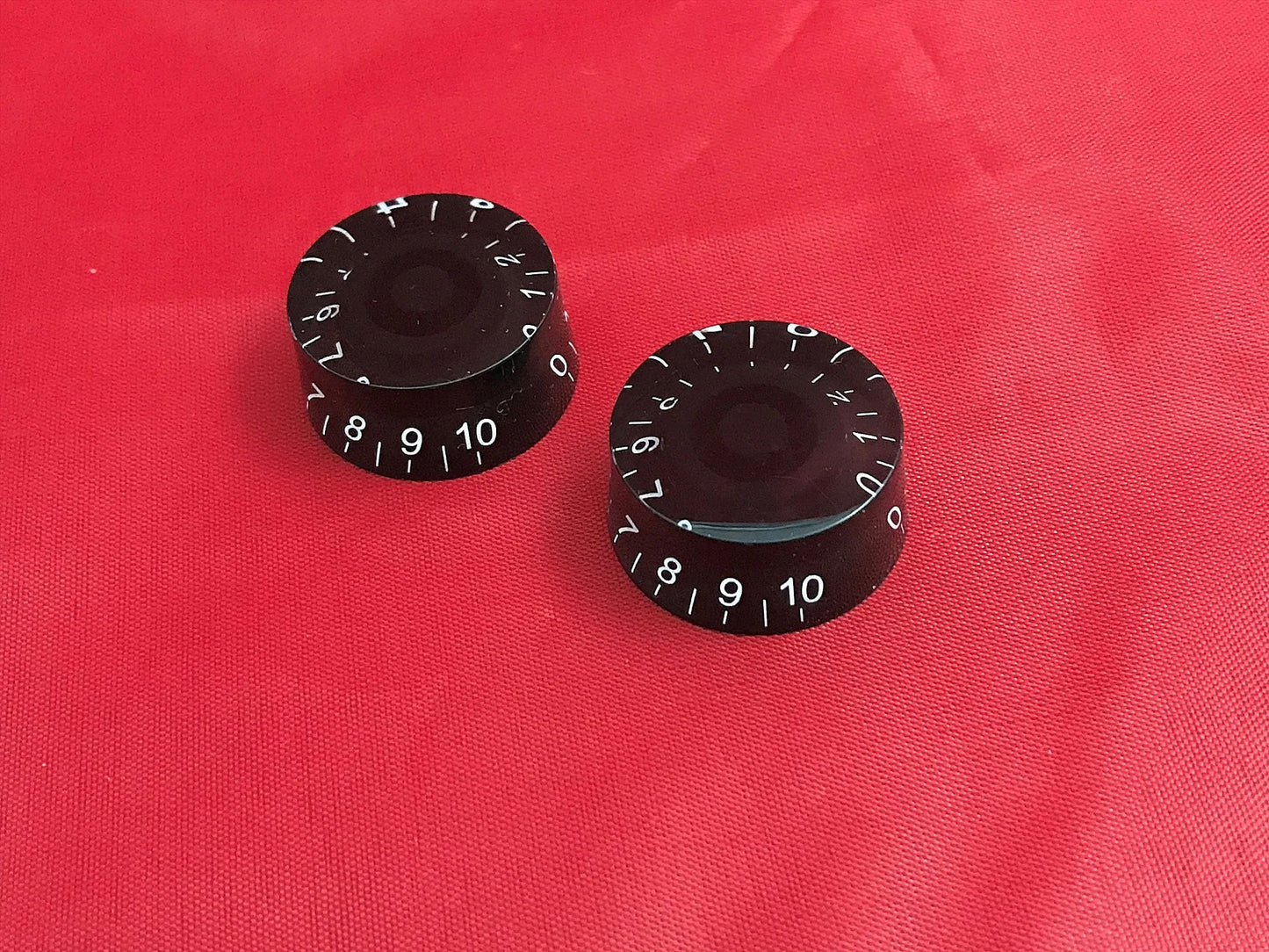Black Guitar Speed Knobs Fits Course Spline Potentiometers Qty 2 or 4