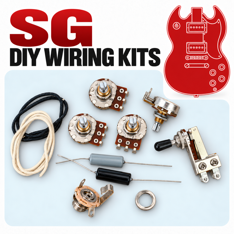 DIY SG wiring kit with short shaft Bourns 500K pots and Switchcraft toggle switch