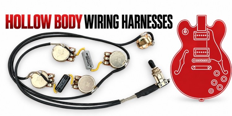 Prewired ES-335 hollowbody harness with Switchcraft toggle switch and Bourns pots