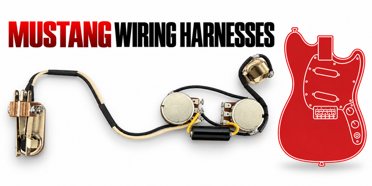 Prewired Mustang harness with slider switches and Bourns audio potentiometers