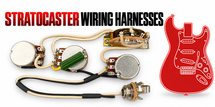 Stratocaster prewired harness with 5-way Oak Grigsby switch and Orange Drop capacitor