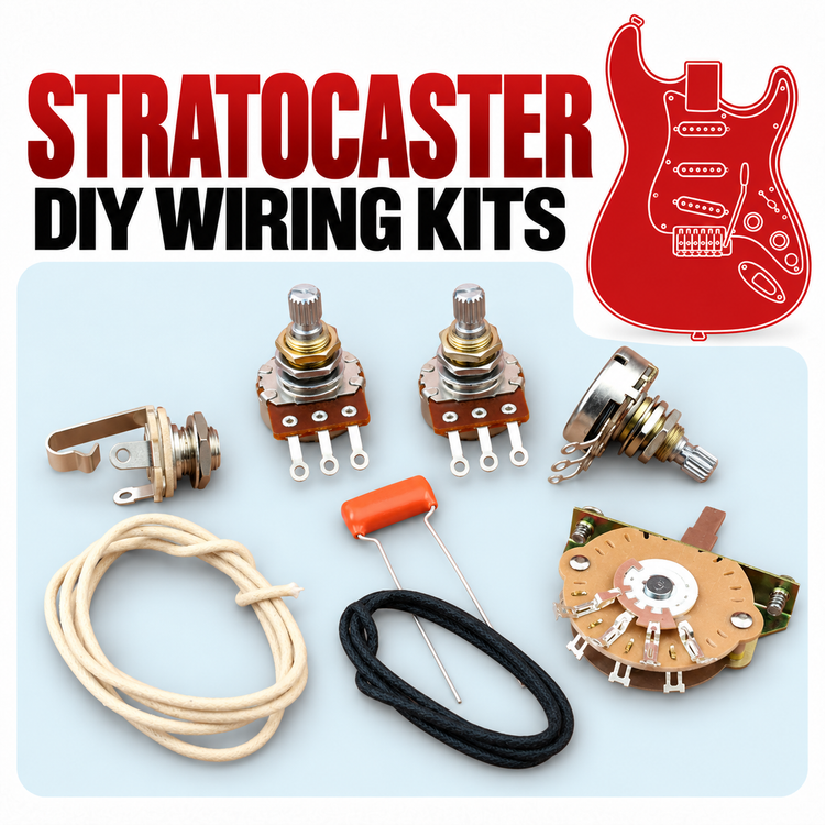 Stratocaster prewired harness with 5-way Oak Grigsby switch and Orange Drop capacitor 