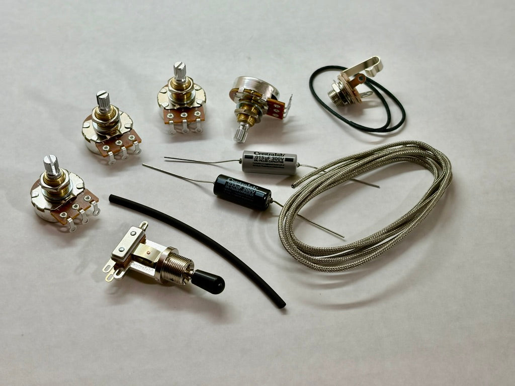 Les Paul Wiring Kit - DIY Premium Kit - Short Shaft Pots - PIO Tone Caps