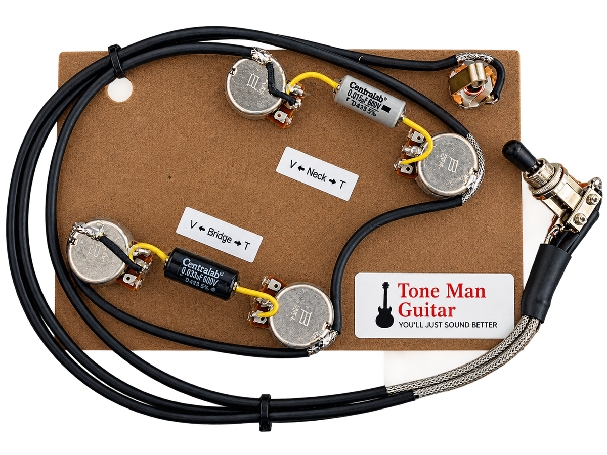 Joe Pass Emperor Wiring Harness - Premium Prewired Kit - PIO Caps - 50s Wiring