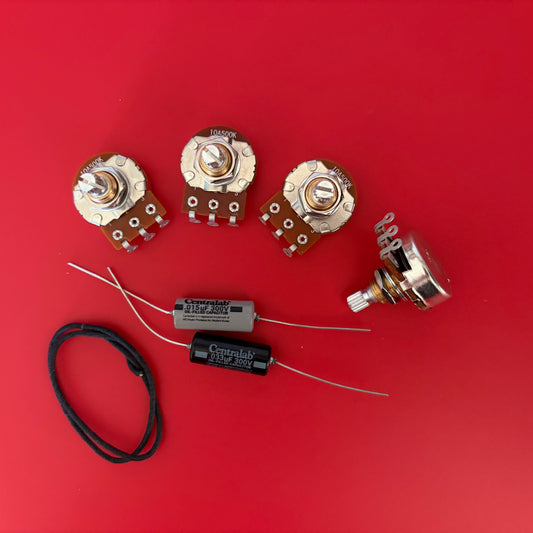 Les Paul Wiring Kit - DIY Premium Components - Short Shaft Pots - PIO Caps