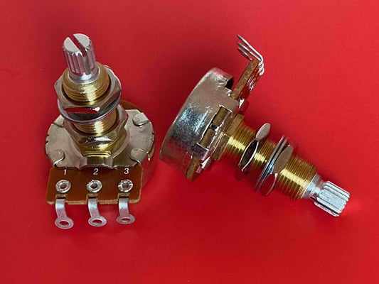 500K Bourns Pots Pro Audio Long Shaft Audio Taper Set Of 2