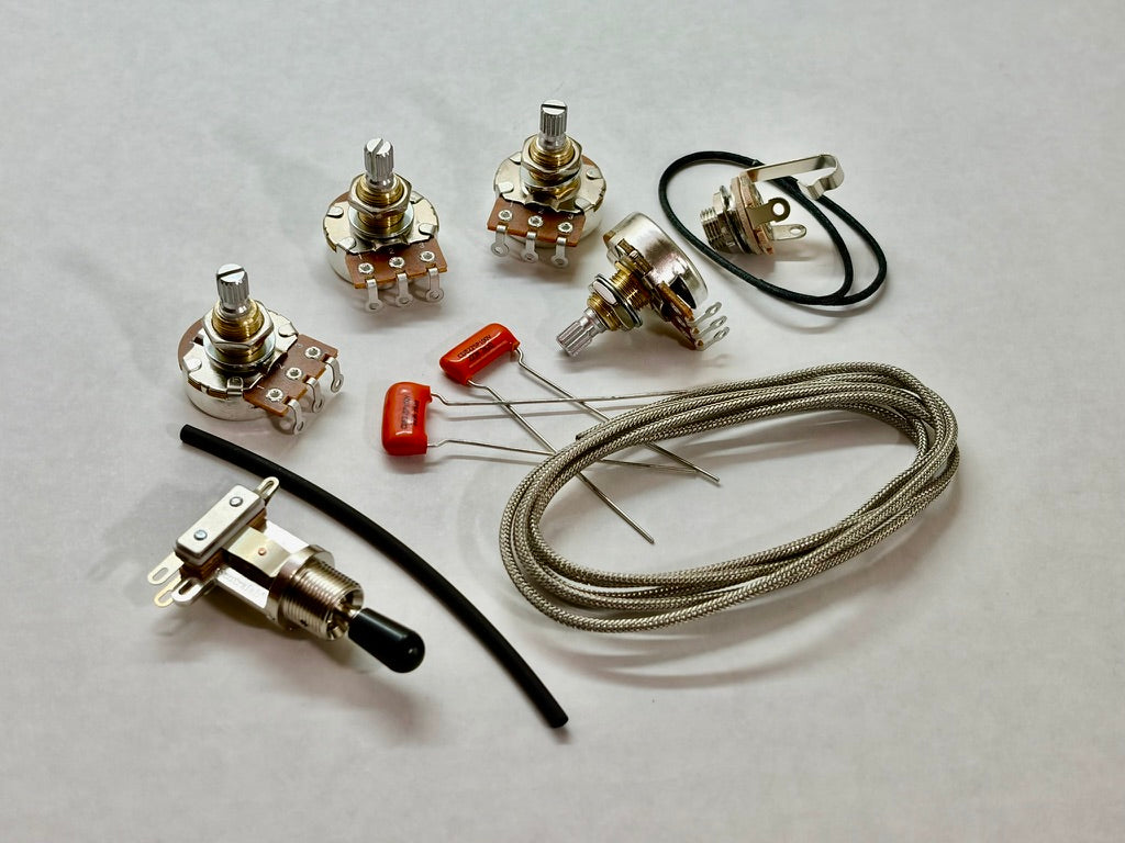 Les Paul Wiring Kit - DIY Classic Kit - Short Shaft Pots - Orange Drop Caps