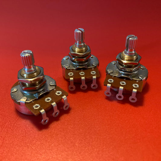 250K Bourns Pots Pro Audio Short Shaft Audio Taper Set Of 3