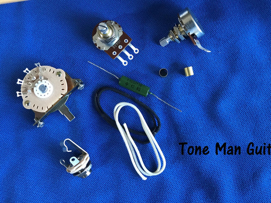 Fender Telecaster Upgrade Guitar Wiring Kit PIO .047 Tone Cap Bourns Pro Audio Pots 3 Way Switch Cloth Wiring - Premier Series