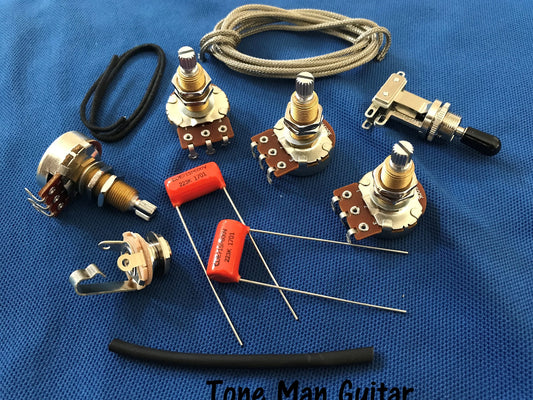 Les Paul Gibson Upgrade Kit Long Shaft Pots 3-Way Switch Orange Drop Tone Caps - The Classic Series