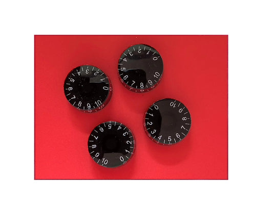Black Guitar Speed Knobs Fits Course Spline Potentiometers Qty 2 or 4