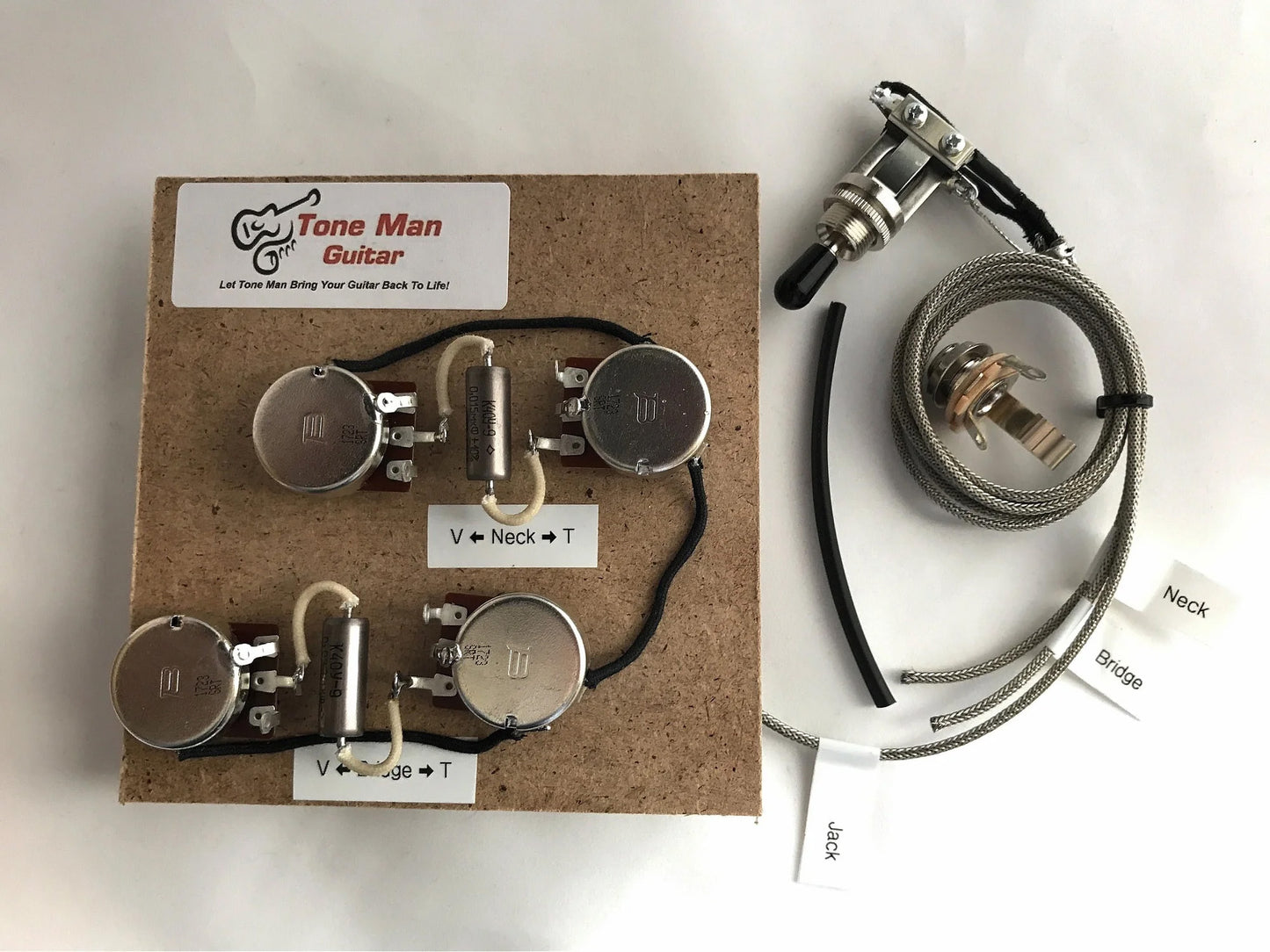 Les Paul Prewired Kit Short Shaft Pots PIO Tone Caps 50s Wiring with 3 Way Switch - Premium 59 Series