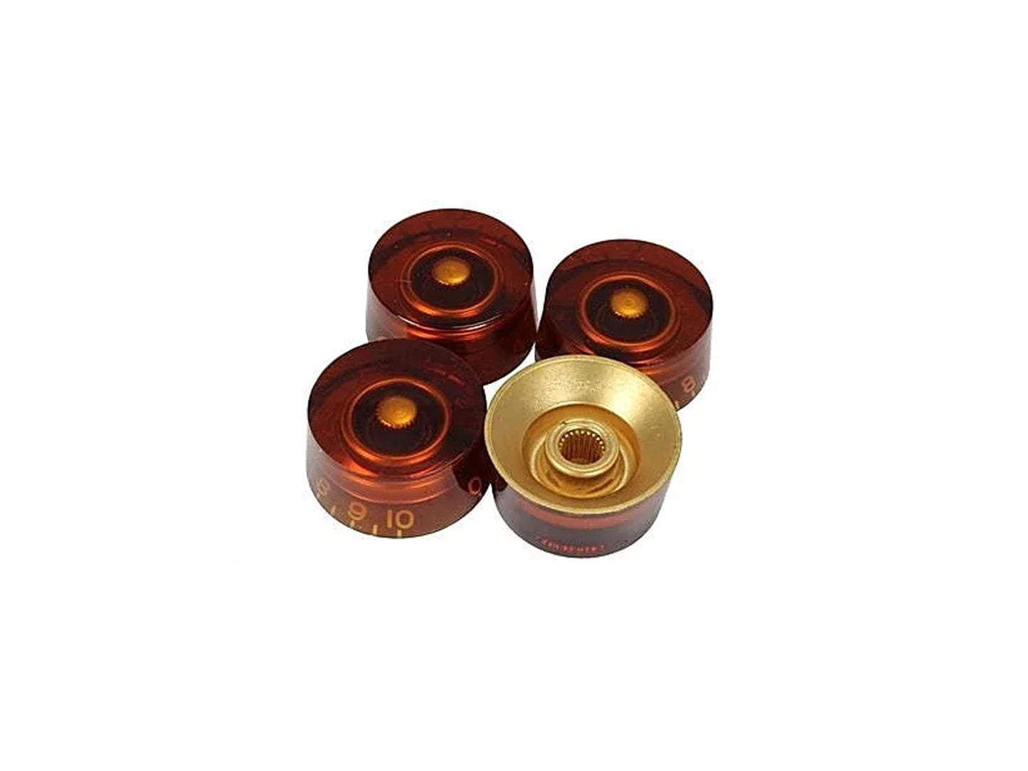 Amber Guitar Speed Knobs Fits Course Spline Potentiometers Les Paul & others