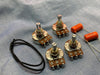 Les Paul Wiring Kit - DIY Kit Pots and Caps - Short Shaft Pots - Orange Drop Caps